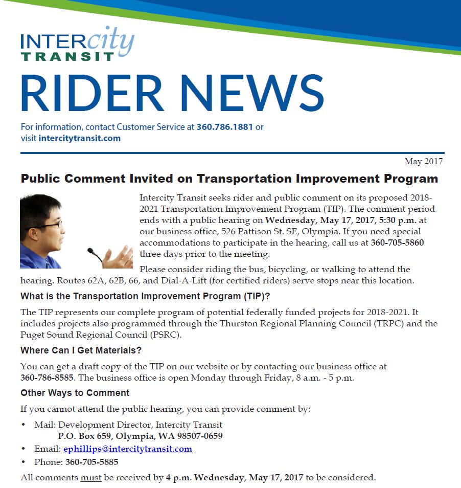 Public Process & Obligation - Steps Public Process Transportation Improvement Program