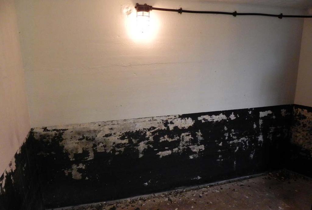 The photo below shows the results of running a paint knife across the wall the paint just flaked off.