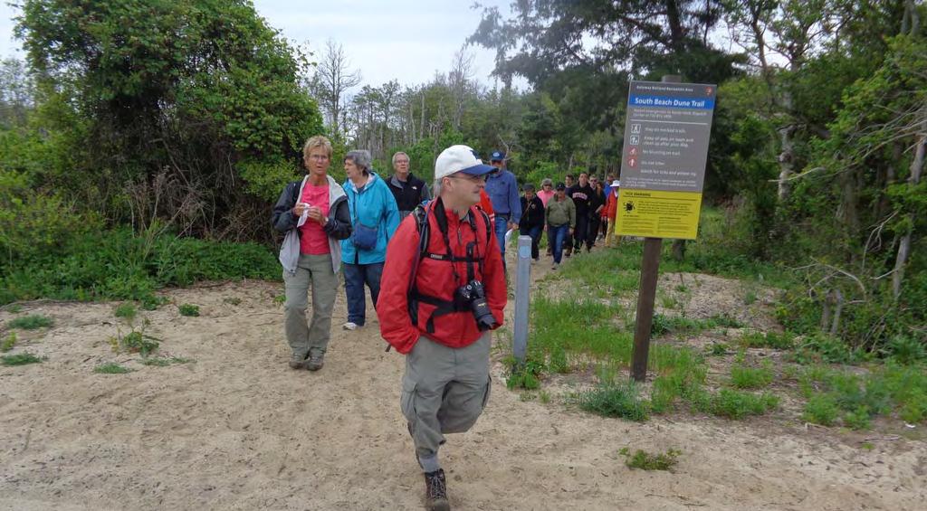 The tour exited the South Dune Trail onto the Fishing Beach