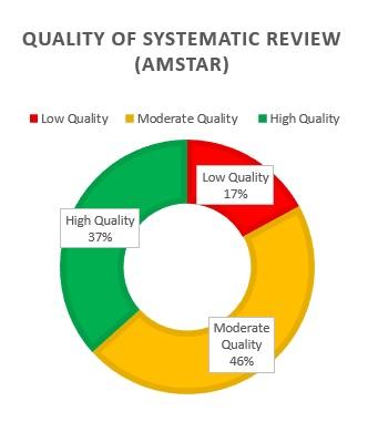 Quality of Study according to the Assessing the Methodological Quality of Systematic Reviews (AMSTAR) 41