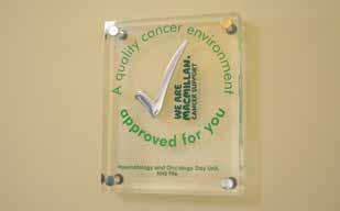 Members of the Haematology/Oncology team Macmillan Quality Environment Marker retained The Haematology/Oncology Day Unit at Queen Margaret cares for patients with cancerous and non-cancerous blood