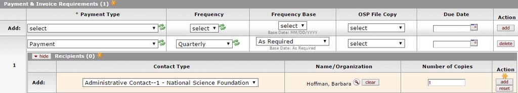 In the search results list, click return value to enter the Organization on that row in the Recipients subsection.