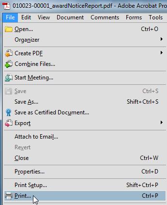Click the print button. Depending on your browser settings, a dialog box may appear that prompts you to either Open with or Save File. Select the desired option and click OK.
