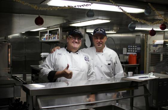 Judging from this photo...it appears that John Hopkins enjoyed being AuxChef for a day!
