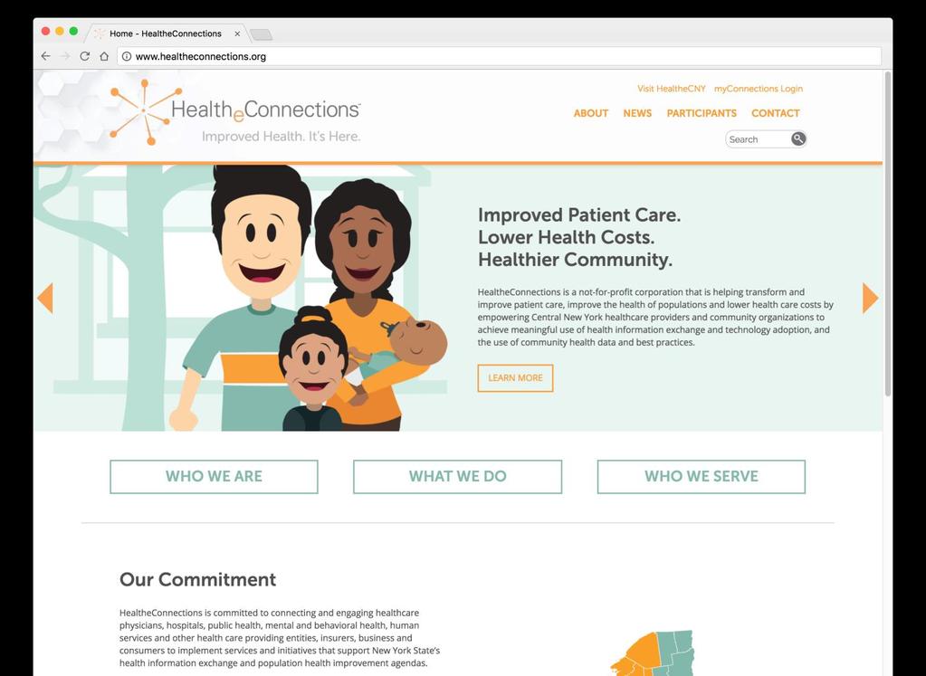 Accessing myconnections From the HealtheConnections homepage, click