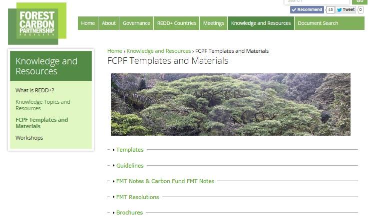 on FCPF website Improved knowledge pages, now organized by topics.