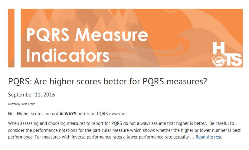 On August 23, HTS/Mountain Pacific launched the new PQRS Blog PQRS process throughout the year Important News and