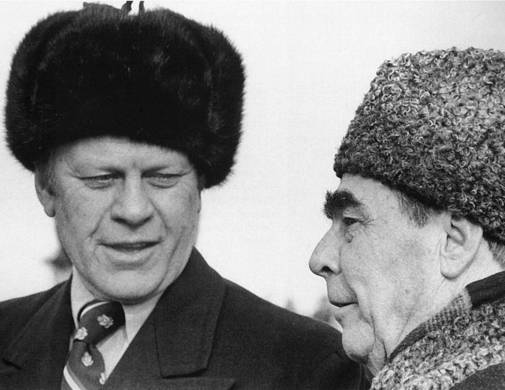 COLD WAR SALT II An outline agreement was proposed in 1974 between Leonid Brezhnev (Soviet Union) and US President Gerald Ford.