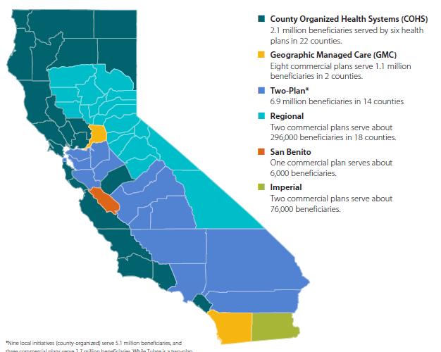 Managed Care Delivery Systems vary by county County Organized Health Systems