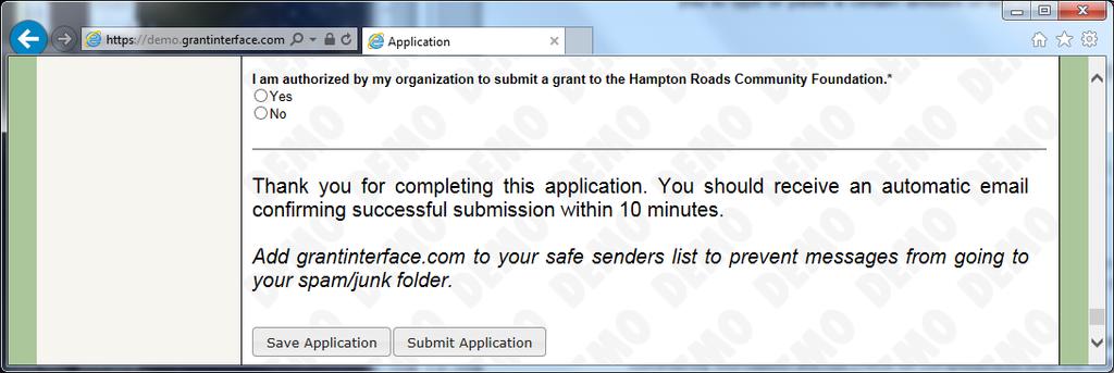 3. Applicants can save the application as a draft and come back to the form to complete it (accessible on the Dashboard).