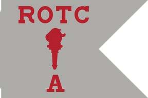 b. Junior Reserve Officers' Training Corps. Guidons are silver gray with the ROTC torch enflamed between ROTC above and the company designation below (see fig 6 59). All letters are in scarlet.