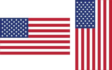 (1) The flag of the United States, when it is displayed with another flag against a wall from crossed staffs, should be on the right, the flag's own right, and its staff should be in front of the