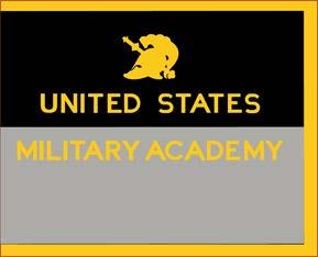5 35. U.S. Military Academy The flag has 4-foot 4-inch hoist by 5-foot 6-inch fly with two horizontal stripes of equal width, black above gray.