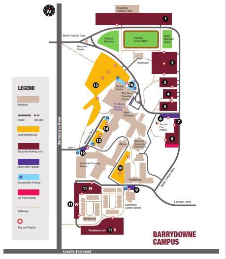 Parking Please use the John MacIssac Drive entrance. Parking is free on the weekends, but please park in lots 12 and 13.