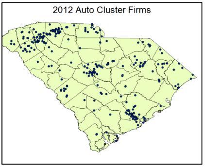 BMW IN SOUTH CAROLINA: STATEWIDE IMPACT Attracted clusters of automotive companies that trade with one another within South Carolina Extends across
