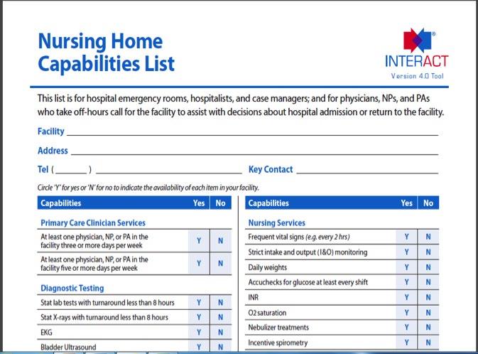 Nursing Home Capabilities