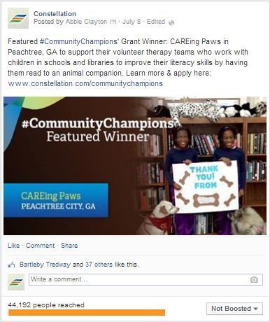 Community Champions Social Media Promoted Posts