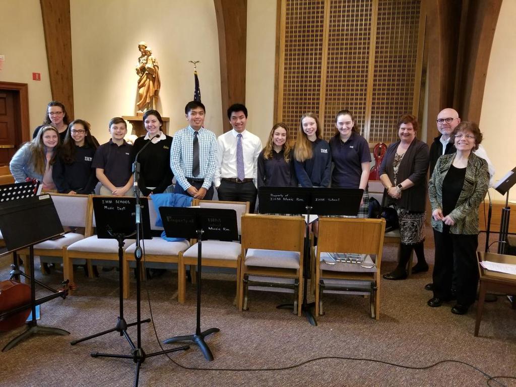 IHM Students, Alumni, and Faculty singers and musicians who participated in the Catholic Schools Mass on Sunday, January 28. RE-ENROLLMENT Re-Enrollment for 2018-2019 school year has begun.