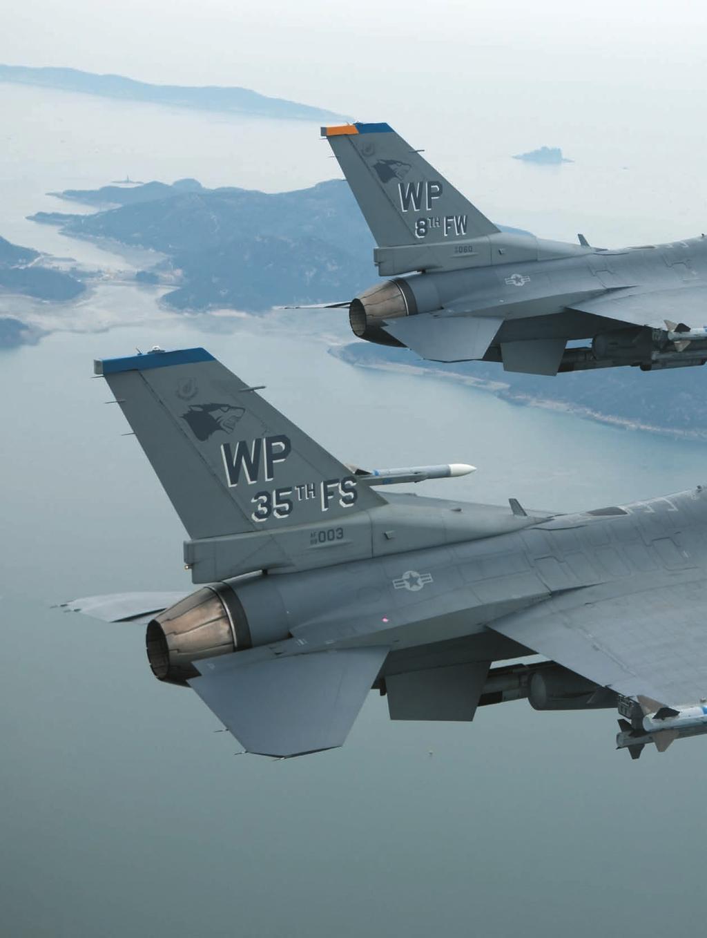 Remote Kunsan F-6s form up after a training mission.
