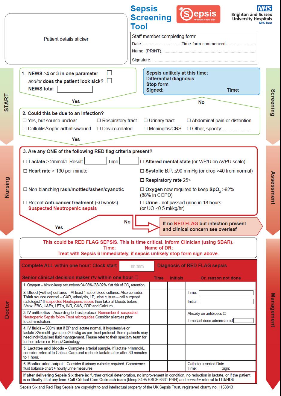 Appendix one Sepsis screening tool V1 Approved Clinical