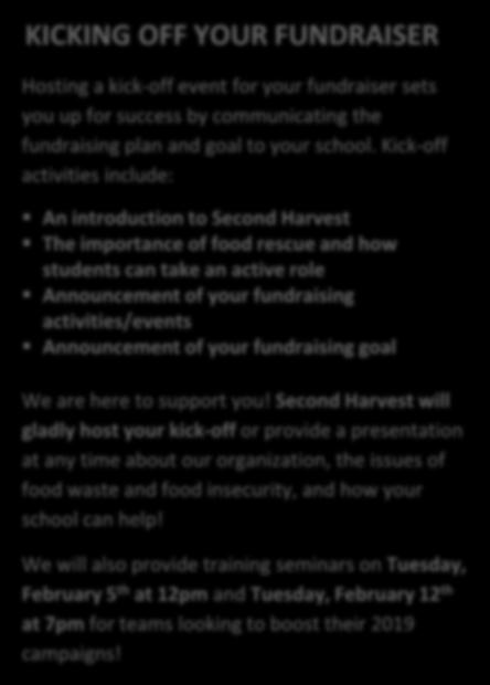 Announcement of your fundraising goal We are here to support you!