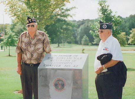 Karrie Weathers (L) and Bobby Wilson at Mississippi monument unveiling The monument at the