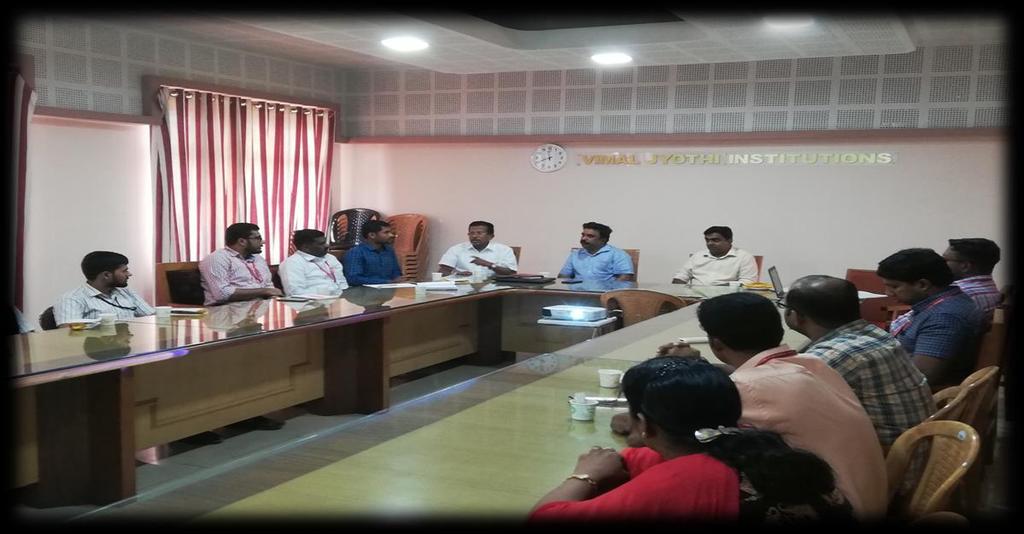 THIRD DAB MEETING The third DAB meeting was conducted on 08-03-2019 with the agenda of Department Vision, Mission, PEOs and PSOs. The management was represented by Fr.