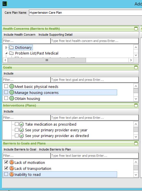 5. Once Care Plan is reviewed, click OK. Tip: Expand each screen by clicking the window icon on the right hand corner of the section.