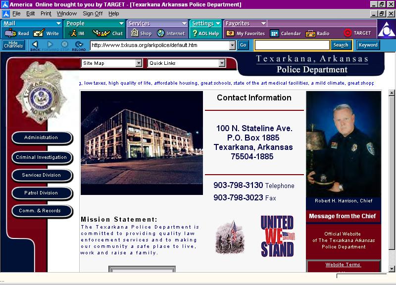Website The Texarkana Police Department has taken the lead in the City s efforts to bring local