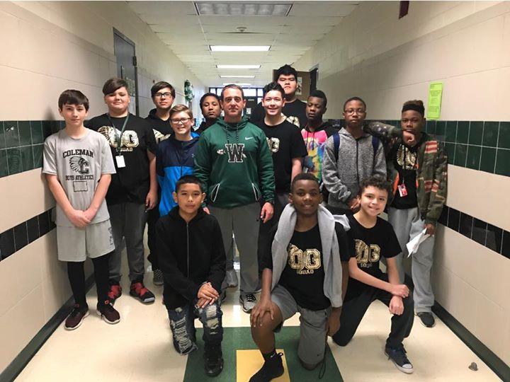The Coleman Junior High OG Squad met wit h Indian Foot ball Head Coach, Todd Alexander.