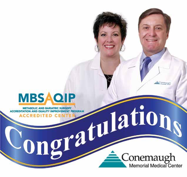 1086 Franklin Street Johnstown, PA 15905-4398 Trust your Weight Loss Surgery to a Center of Excellence Congratulations to the Weight Management Team at Conemaugh Memorial Medical Center, named