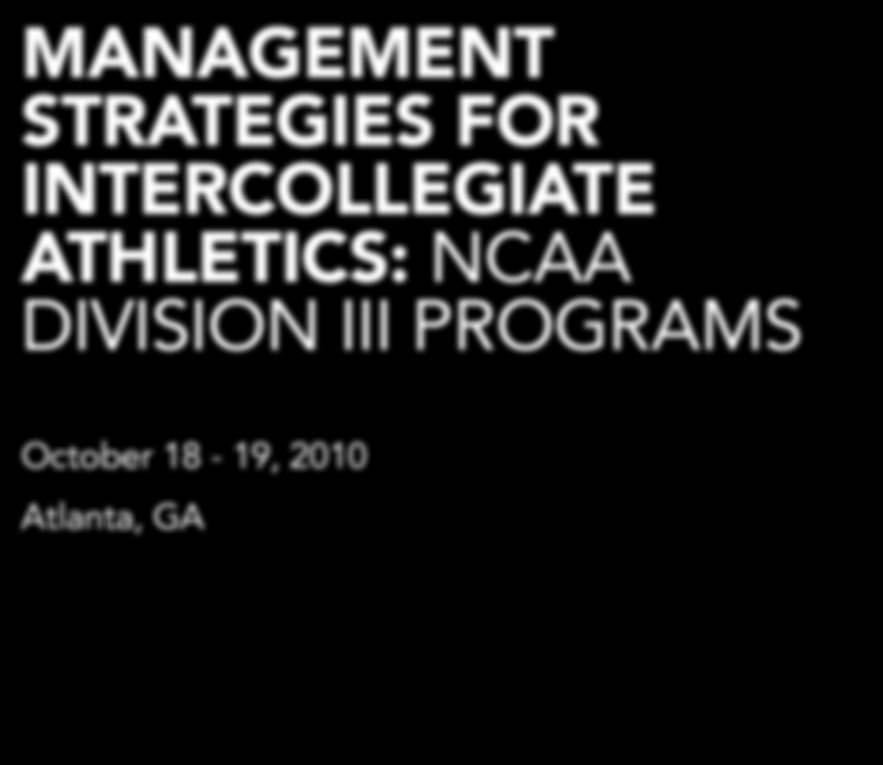 NCAA DIVISION III PROGRAMS