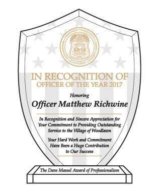 Officer of the Year 2017 Awarded to officers for