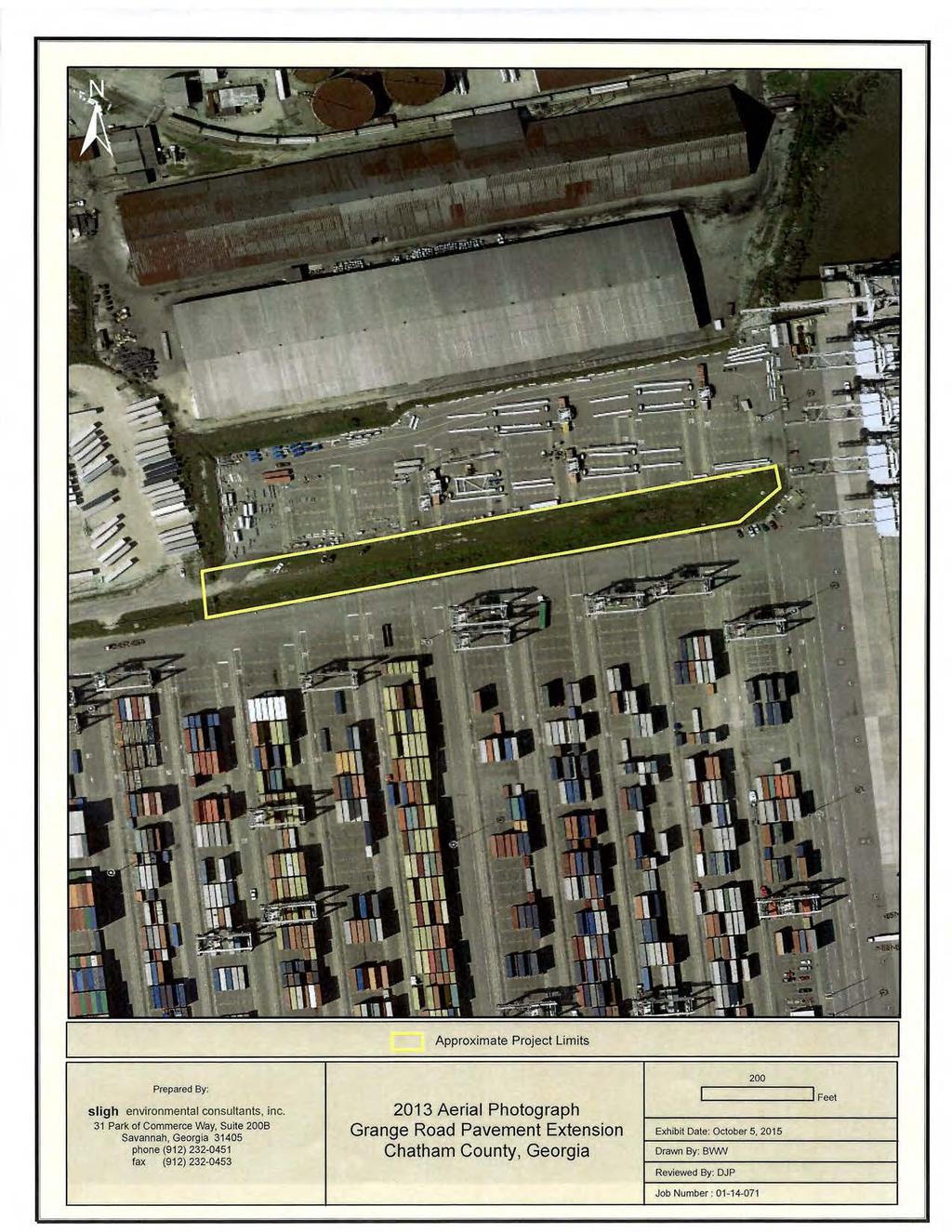 Approximate Project Limits Prepared By: 2013 Aerial Photograph Grange Road Pavement Extension Savannah, Georgia 31405 Exhibit Date: October 5, 2015 phone (912) 232-0451 fax