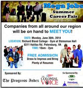 Summer Career Fair - June 30 Bring your resume to Richard Bland College on Monday, June 30 for the Mega Jobs Summer Career Fair.
