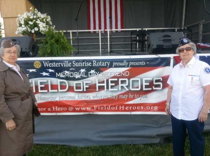 SISTER ARMY NURSE LTs CLEBRATE 60th ANNIVERSARY OF KOREAN ARMISTICE Joyce & June at Westerville Field of Heroes HELP NEEDED FOR VETS STAND DOWN Clothing Chair, Sara Dodeci, has asked me to send out