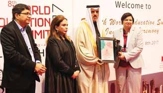 Lucknow, India receiving Edupreneur Award from the Education Minister of Kingdom of