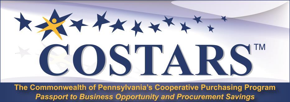 COSTARS Support COSTARS is the Commonwealth of Pennsylvania's cooperative purchasing program and serves as a conduit through which registered and eligible local public procurement units and