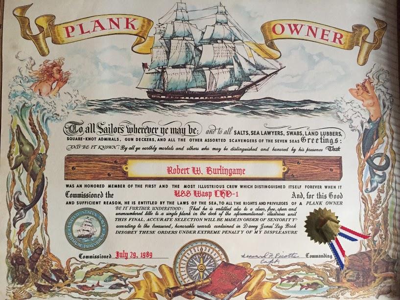 Page 15 of 19 Plank Owner Certificate
