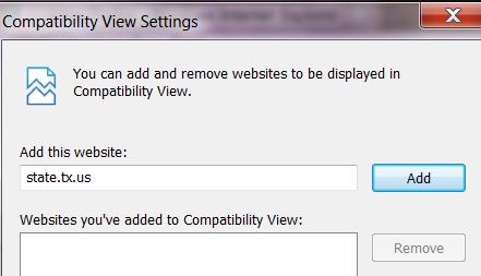 Click on the Tools Menu and select <<Compatibility View Settings>>