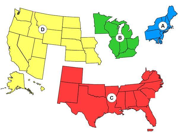 There are four RAC regions nationwide. Participation in RACTrac is generally consistent with hospital representation in each of the RAC regions.