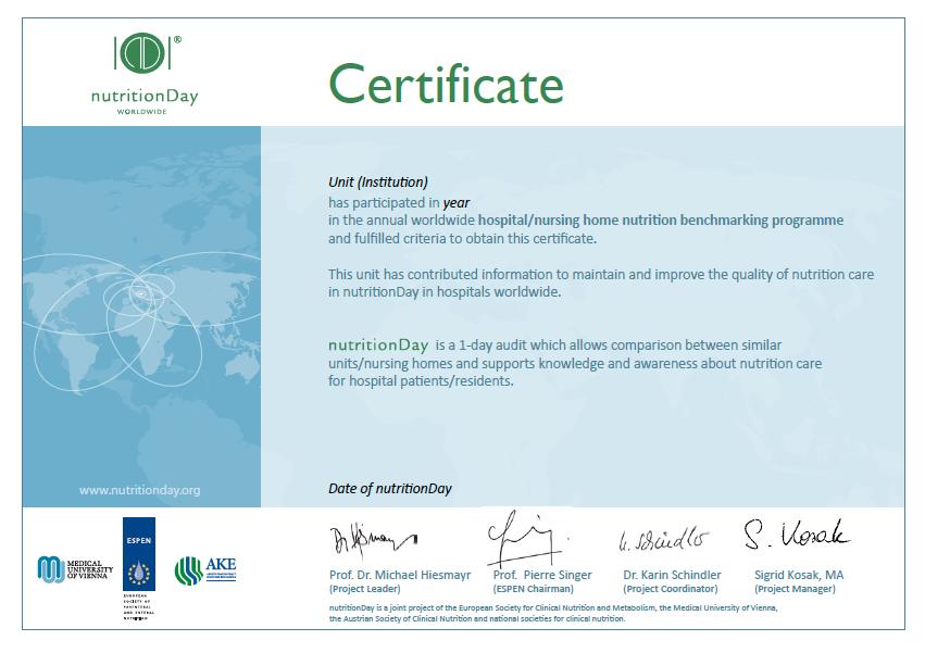 Certificate This unit has contributed information to maintain and improve the quality of