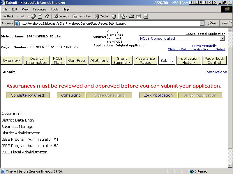 NCLB Submit Page Not