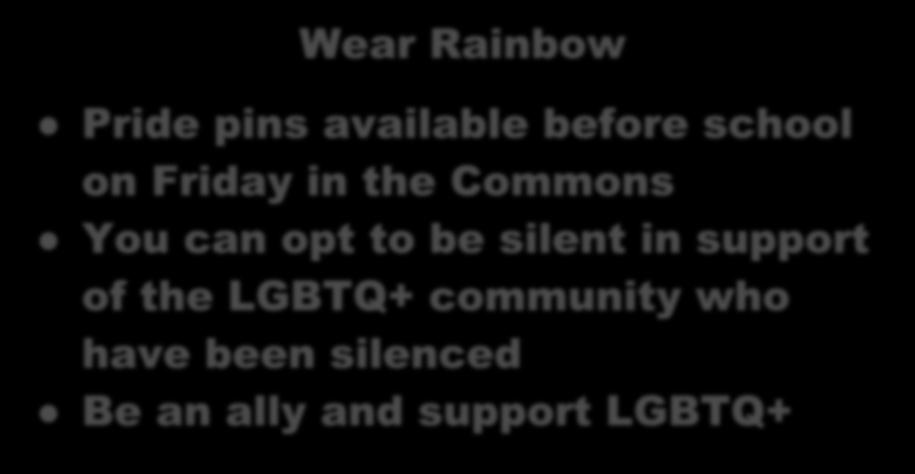 in support of the LGBTQ+ community