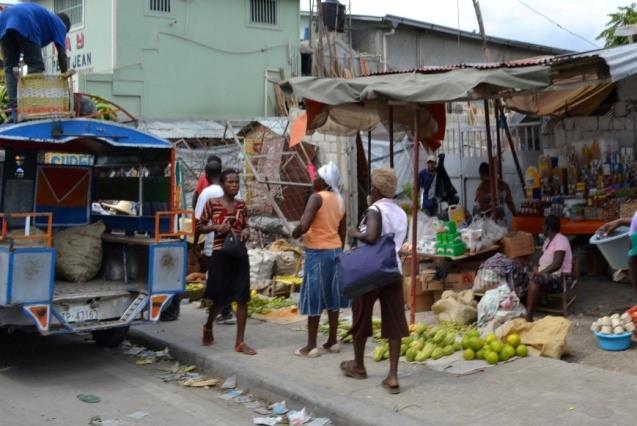 People in Haiti go to the market, not the grocery store.