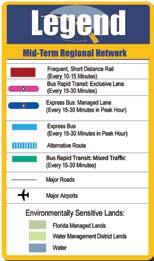 (12 miles) BRT in Mixed Traffic - Buses that make limited stops, operating in lanes shared with cars.