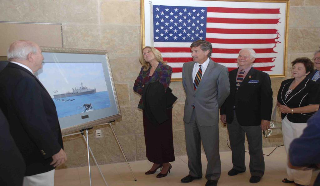 The painting was rendered by Council member Bill Lacy, a nationally renown military artist.
