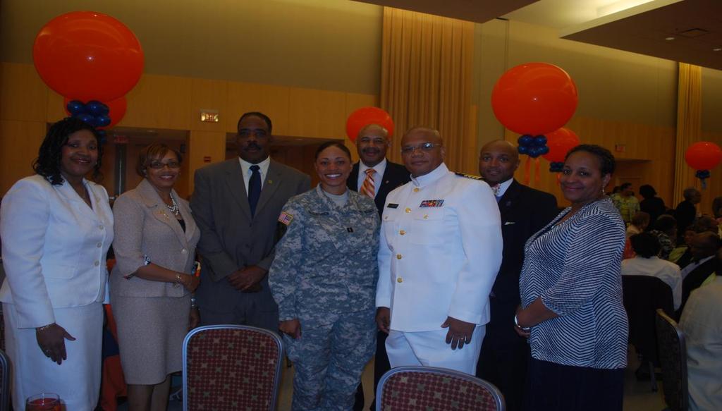 LTC Lewis, PMS, (second from right) joins ROTC Chapter members and friends