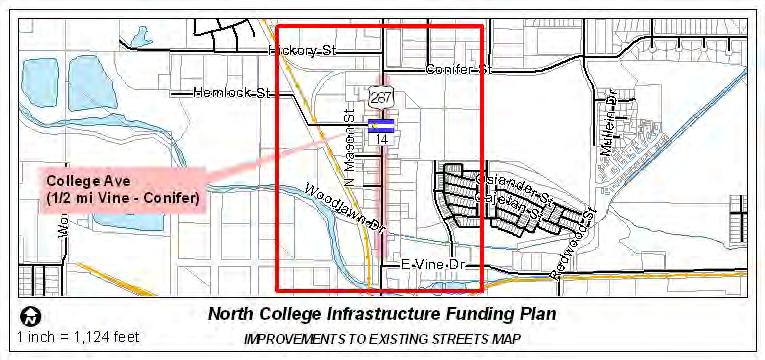 Appendix B Individual Project Description Summary Project 2 on Project Summary Table: North College Avenue Access Management Improvements, Vine Drive to Conifer Street This project involves a