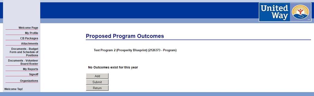 5. PROPOSED PROGRAM OUTCOMES - This section will allow you to select the program outcomes you are proposing to accomplish in this RFP.